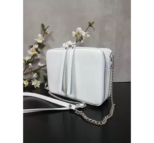 Сумка женская "КВАДРО" натуральная кожа, белая матовая Сумка женская "КВАДРО" натуральная кожа, белая матовая