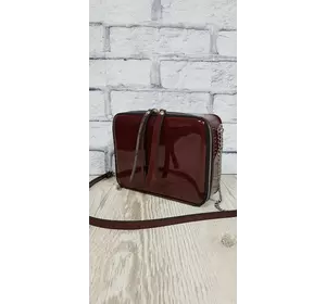 Сумка женская "КВАДРО" натуральная кожа, бургунди глянец Сумка женская "КВАДРО" натуральная кожа, бургунди глянец