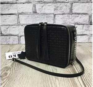 Сумка женская "КВАДРО" натуральная кожа, черная венето Сумка женская "КВАДРО" натуральная кожа, черная венето