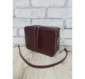 Сумка женская "КВАДРО" натуральная кожа, бургунди матовая с тиснением под рептилию Сумка женская "КВАДРО" натуральная кожа, бургунди матовая с тиснением под рептилию