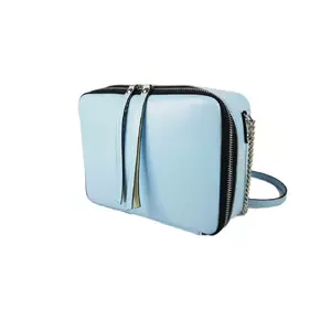 Сумка женская "КВАДРО" натуральная кожа, небесно-голубая глянцевая Сумка женская "КВАДРО" натуральная кожа, небесно-голубая глянцевая