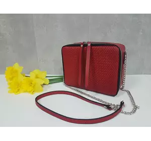 Сумка женская "КВАДРО" натуральная кожа, красная плетенка матовая Сумка женская "КВАДРО" натуральная кожа, красная плетенка матовая