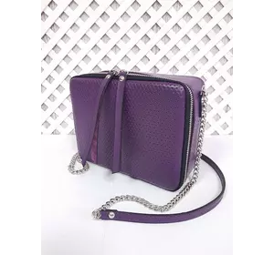 Сумка женская "КВАДРО" натуральная кожа, фиолетовая плетенка Сумка женская "КВАДРО" натуральная кожа, фиолетовая плетенка