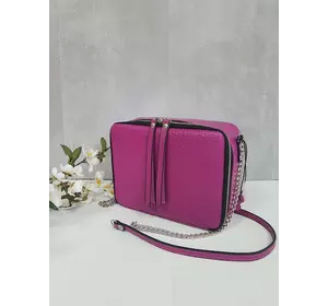 Сумка женская "КВАДРО" натуральная кожа, фуксия "Жемчуг" Сумка женская "КВАДРО" натуральная кожа, фуксия "Жемчуг"