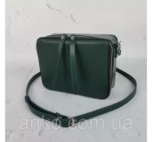 Сумка женская "КВАДРО" натуральная кожа, темно-зеленая матовая рептилия Сумка женская "КВАДРО" натуральная кожа, темно-зеленая матовая рептилия