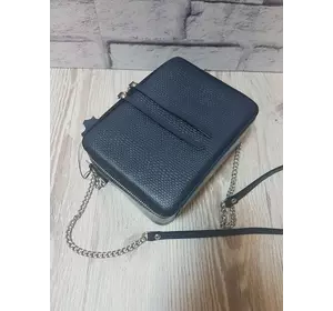 Сумка женская "КВАДРО" натуральная кожа, синяя матовая под рептилию Сумка женская "КВАДРО" натуральная кожа, синяя матовая под рептилию