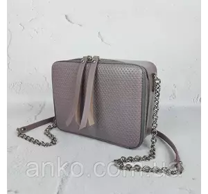 Сумка женская "КВАДРО" натуральная кожа, серо-сиреневая плетенка Сумка женская "КВАДРО" натуральная кожа, серо-сиреневая плетенка