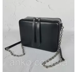 Сумка женская "КВАДРО" натуральная кожа, черная матовая Сумка женская "КВАДРО" натуральная кожа, черная матовая